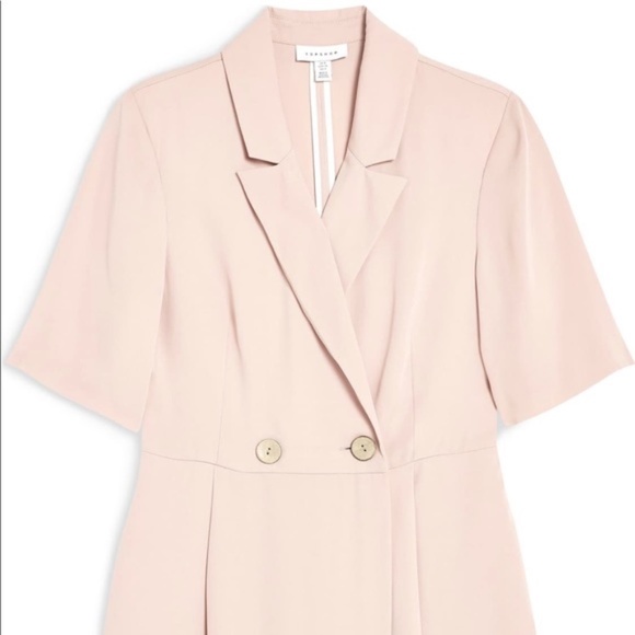 NWT Topshop -  Pink Blush Button Skort Romper 10 - Picture 4 of 7